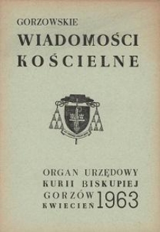 Gorzowskie Wiadomości Kościelne, 1963, R.7, nr 4