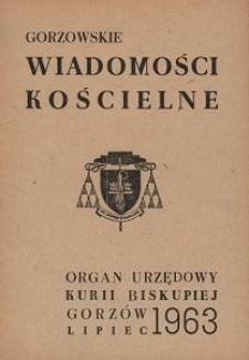 Gorzowskie Wiadomości Kościelne, 1963, R.7, nr 7