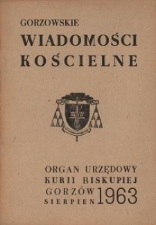 Gorzowskie Wiadomości Kościelne, 1963, R.7, nr 8