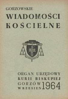 Gorzowskie Wiadomości Kościelne 1964, R.8, nr 9