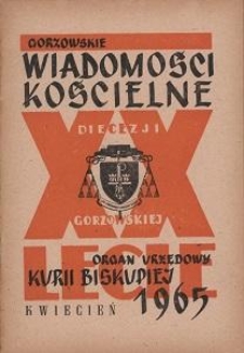 Gorzowskie Wiadomości Kościelne, 1965, R.9, nr 4