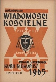 Gorzowskie Wiadomości Kościelne, 1965, R.9, nr 11