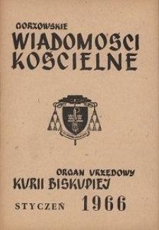 Gorzowskie Wiadomości Kościelne, 1966, R.10, nr 1