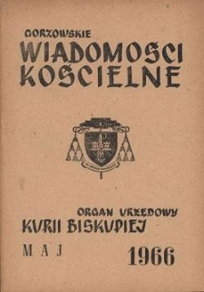 Gorzowskie Wiadomości Kościelne, 1966, R.10, nr 5