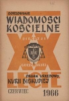Gorzowskie Wiadomości Kościelne, 1966, R.10, nr 6