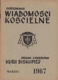 Gorzowskie Wiadomości Kościelne, 1967, R.11, nr 3