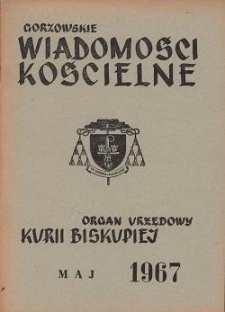 Gorzowskie Wiadomości Kościelne, 1967, R.11, nr 5