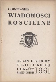Gorzowskie Wiadomości Kościelne, 1961, R.5, nr 2