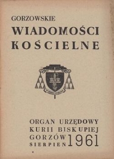 Gorzowskie Wiadomości Kościelne, 1961, R.5, nr 6