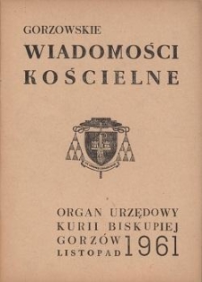 Gorzowskie Wiadomości Kościelne, 1961, R.5, nr 9
