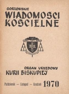 Gorzowskie Wiadomości Kościelne, 1970, R.13 [i.e.14], nr 7