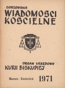 Gorzowskie Wiadomości Kościelne, 1971, R.14, nr 2-3