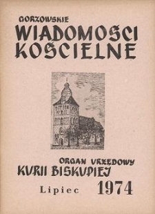 Gorzowskie Wiadomości Kościelne, 1974, R.16, nr 7