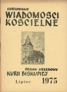 Gorzowskie Wiadomości Kościelne, 1975, R.17, nr 7
