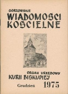 Gorzowskie Wiadomości Kościelne, 1975, R.17, nr 12