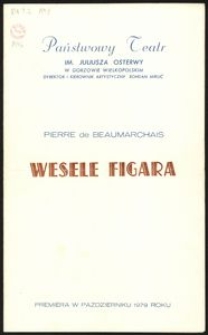 [Program teatralny] Pierre de Beaumarchais "Wesele Figara"