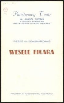 [Program teatralny] Pierre de Beaumarchais "Wesele Figara"